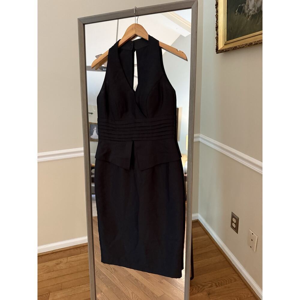 London Times Sheath Dress Blue Size 6 V-Neck Sleeveless